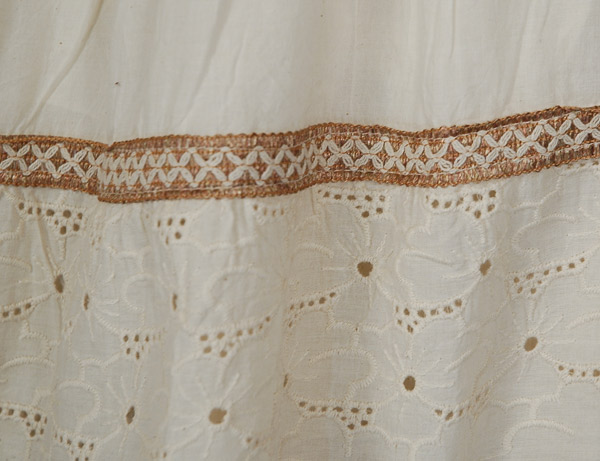 Ivory Lace Tiered Knee Length A-Line Skirt