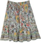 Soft Sage Floral Everyday Boho Midi Skirt
