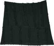 Deep Green Weave Pull-On Frayed Mini Skirt