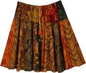 Sundance Patches Flare Knee Length Skirt