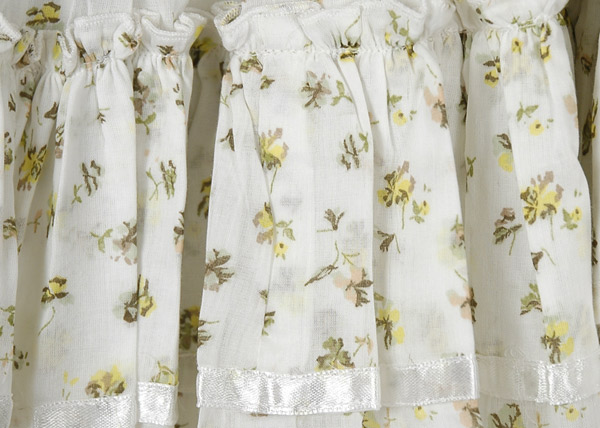 Yellow Spring Floral White Mini Skirt in Tiers