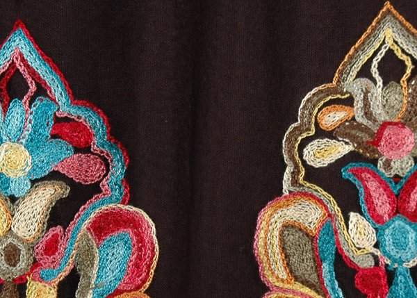 Mesh Black Lined Skirt with Kashmiri Embroidery Motifs