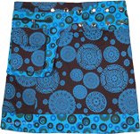 Mandala Cotton Printed Short Boho Snap and Wrap Skirt