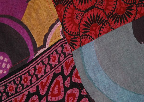 Patchwork Hippie Wrap Short Skirt in Cotton for Summer