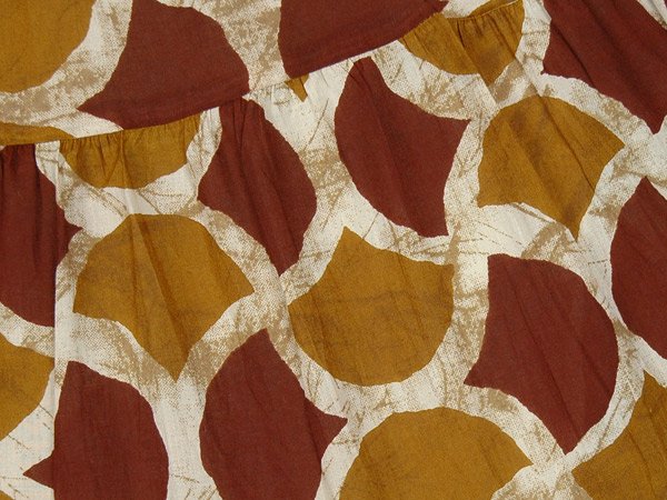 Raw Sienna Full Short Printed Cotton Skirt