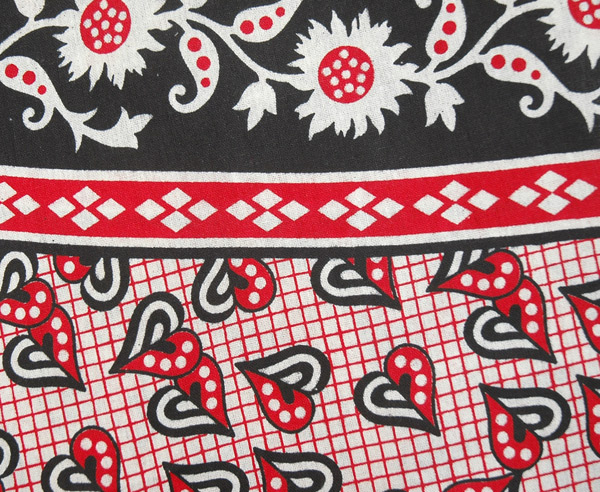 Ethnic Elephant Print Short Wrap Skirt in Red