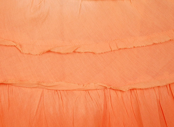 Melon Ombre Knee Length Summer Skirt with Tiers