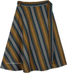 Kabul Knee Length Woven Cotton Wrap Skirt in Plus