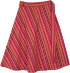 Radiant Rouge Plus Size Mid Length Woven Cotton Wrap Skirt