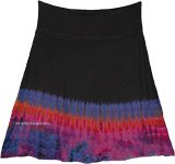 Night Shade Burning Wave Tie Dye Short Straight Skirt