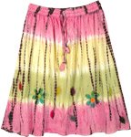 Short and Sweet Knee Length Tie Dye Cotton Skirt