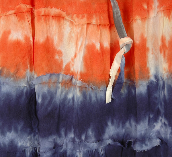 Multicolored Tie Dye Tiered Cotton Short Skirt