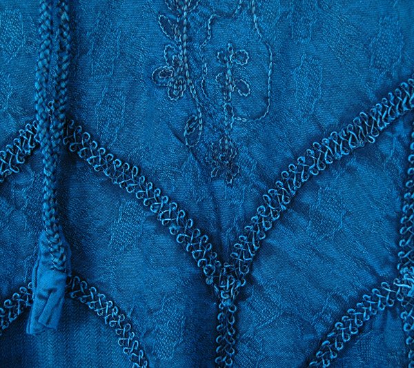 Tantalizing Teal Medieval Styled Rayon Knee Length Skirt