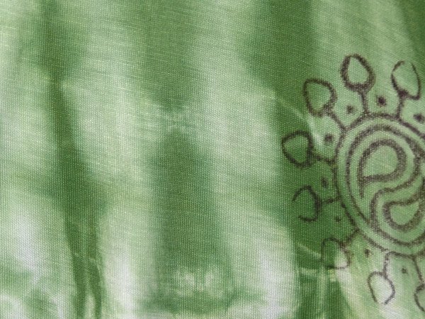 Leaf Green Boho Tie Dye Capri Pants