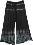 Black Hippie Tie Dye Capris in Soft Jersey Cotton