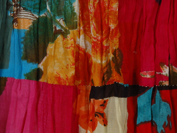 Mykonos Blue and Rosy Pink Vacation Short Skirt