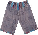 Gray Shorts with Gypsy Long Shorts With Block Print