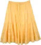Buttercup Yellow Tiered Short Skirt in Cotton