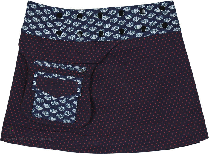 Convertible White Floral Mix Match Snap Wrap Skirt