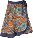 Floral Hippie Wrap Around Twin Layer Short Skirt