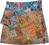 Earthen Snap On Wrap Short Skirt with Fanny Pockets