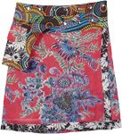 Wild Floral Short Snap Wrap Skirt with Fanny Pack