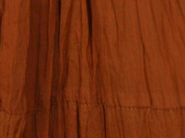 Copper Brown Short Skirt in Wrinkled Cotton