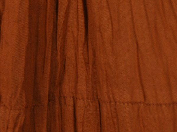 Copper Brown Short Skirt in Wrinkled Cotton