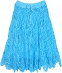 Clear Blue Skies Handmade Crochet Knit Short Skirt