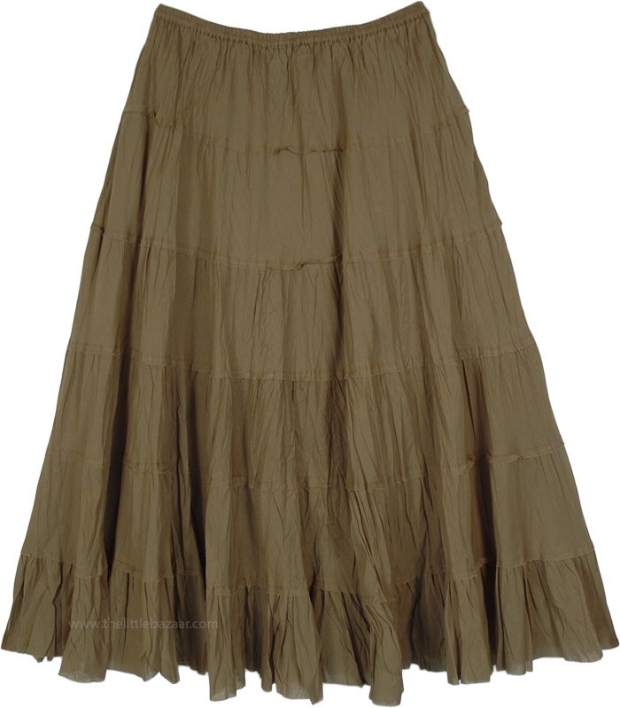 Flavours Of The Earth Tiered Midi Skirt