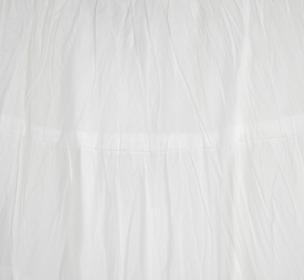 Milky White Crinkled Cotton Midi Skirt with Tiers | Short-Skirts ...