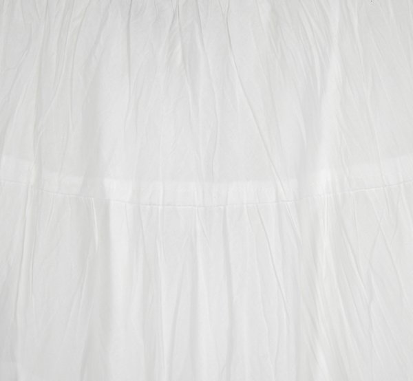 Milky White Crinkled Cotton Midi Skirt with Tiers | Short-Skirts ...