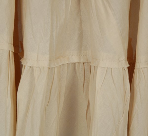 Sweet Cream Beige Tiered Cotton Midi Skirt