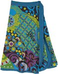 Floral Blue Lagoon Double Layer Wrap Skirt