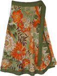 Mandarin Floral Valley Twin Layer Wrap Around Skirt