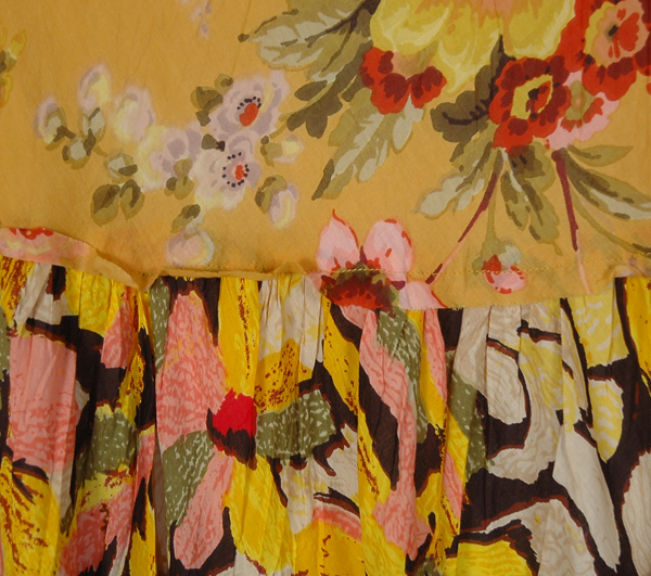 Sunset Flowers Printed Tiered Skirt in Cotton