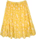 Tuscan Sun Floral Printed Tiered Short Skirt