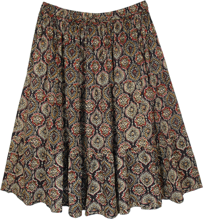 Ethnic indie Vibes Printed Cotton Short Skirt