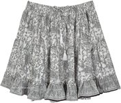 Retro Paisley Frilled Bottom Tiered Bohemian Short Skirt