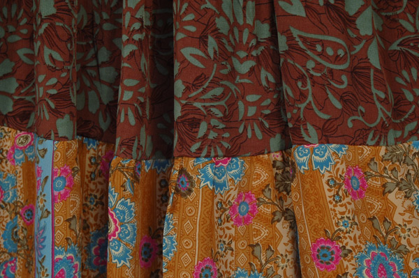 Nature Palace Paisley Print Tiered Short Skirt with Tassels