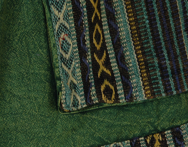 Chalet Green Patchwork Cotton Shorts