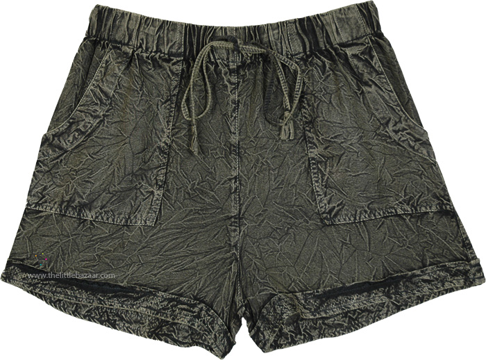 Marble Green Washed Summer Shorts