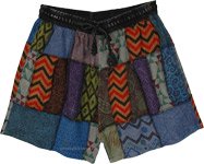 Ashen Hippie Boho Patchwork Cotton Shorts