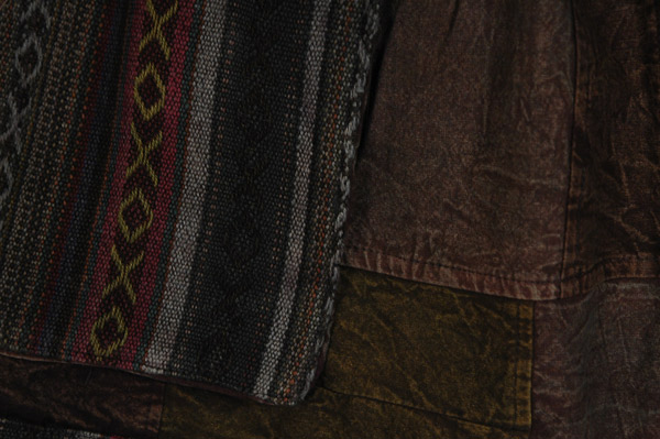 Rock Brown Patchwork Cotton Shorts