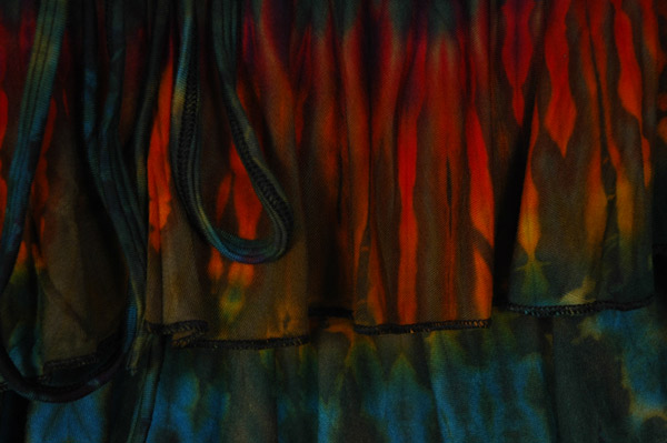 Blazing Crimson Ruffled Tie-Dye Hipster Skort