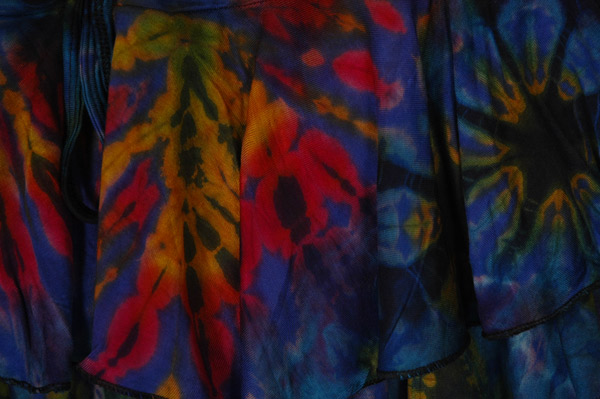 Cosmic Burst Ruffled Tie-Dye Hipster Skort