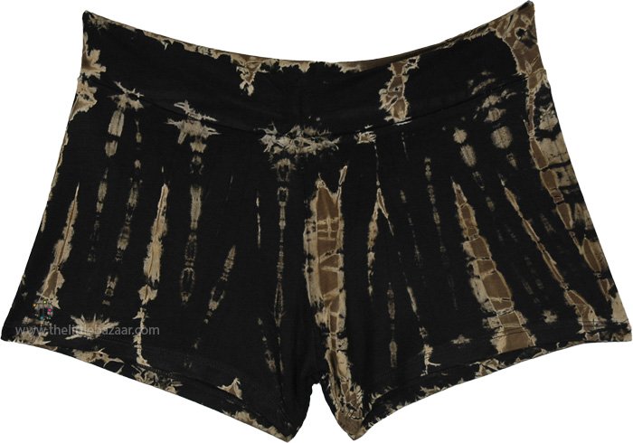 Eclipse Tie Dye Black Soft Stretchy Shorts