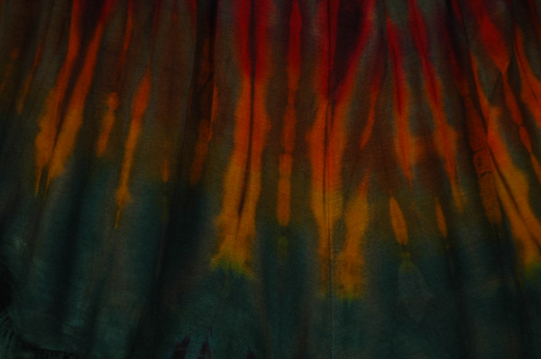 Emerald Flame Tie Dye Ruffled Rave Booty Shorts