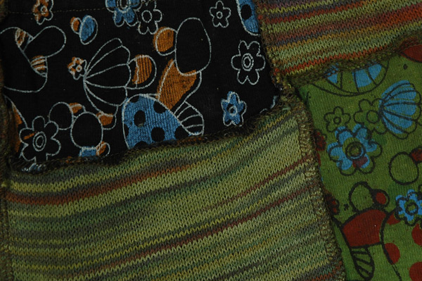 Forest Floor Shroom Hippie Patchwork Shorts