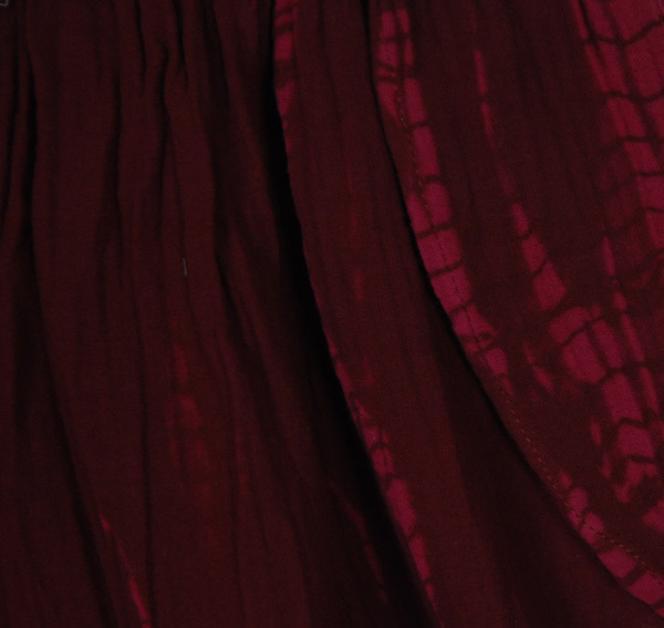 Deep Crimson Hand Dyed Open Front Short